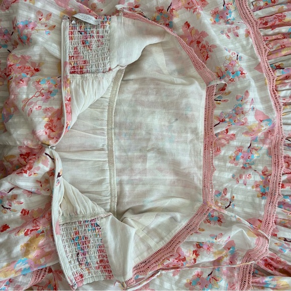 Caroline Constas Tiered Ruffle Maxi Dress Crochet Floral Wedding Guest - Picture 5 of 14